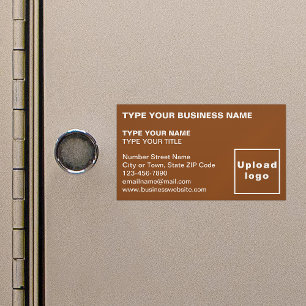 Left Aligned Brown Magnetic Business Card