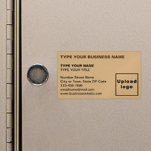 Left Aligned Light Brown Magnetic Business Card