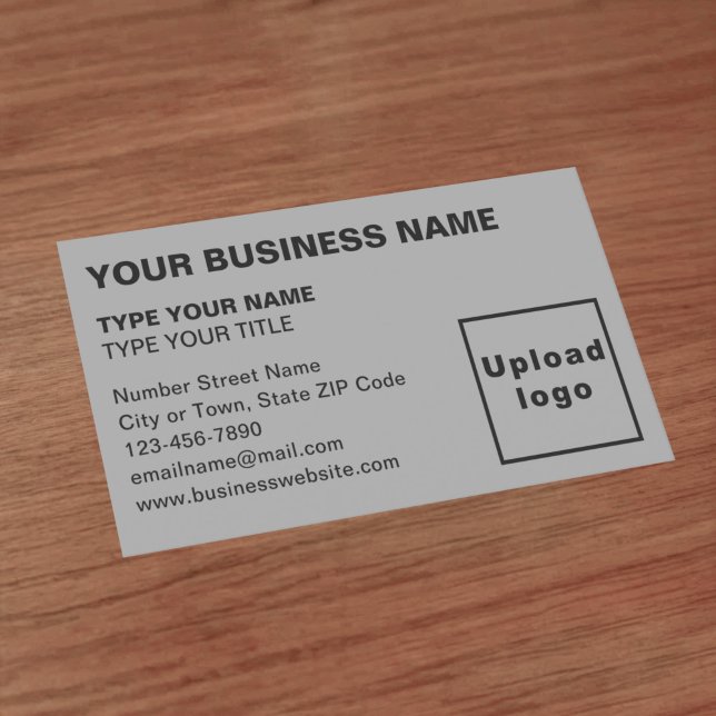 Left Aligned Style Grey Business Card (Front of the business card)