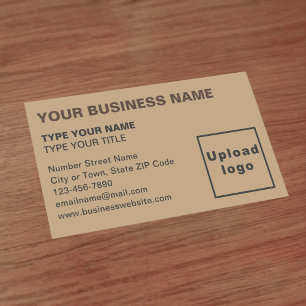 Left Aligned Style Light Brown Business Card