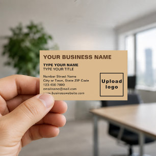 Left Aligned Style Light Brown Business Card
