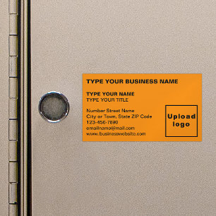 Left Aligned Style Orange Magnetic Business Card