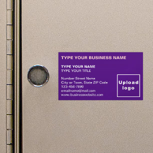 Left Aligned Style Purple Magnetic Business Card