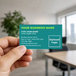 Left-Aligned Teal Green Business Cards