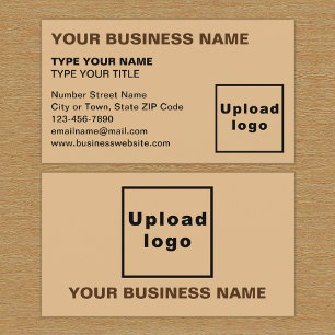 Left Aligned Texts Light Brown Business Card