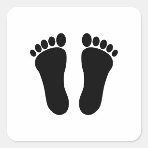 Left And Right Footprints Square Sticker