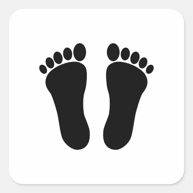 Left And Right Footprints Square Sticker (Front)