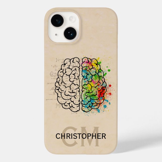 Left And Right Human Brain Personalise Case-Mate iPhone Case (Back)