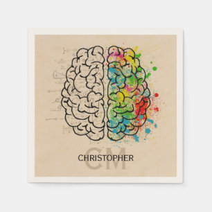 Left And Right Human Brain Personalise Napkin
