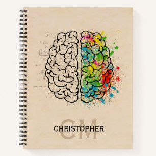 Left And Right Human Brain Personalise Notebook