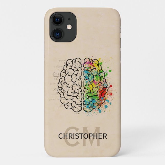 Left And Right Human Brain Personalize Case-Mate iPhone Case (Back)