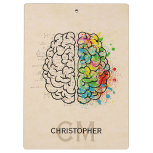Left And Right Human Brain Personalize Clipboard