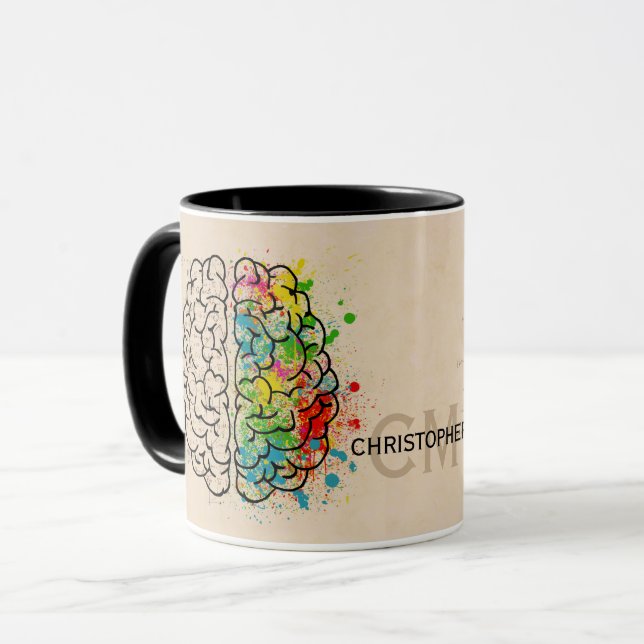 Left And Right Human Brain Personalize Mug (Front Left)