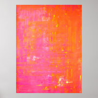 'Left and Right' Pink and Orange Abstract Art
