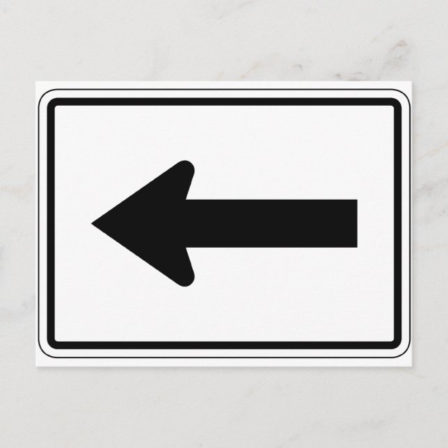 Left Arrow Street Sign Postcard (Front)