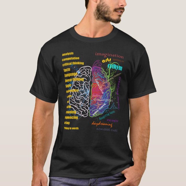 Left Brain Right Brain Hemispheres T-Shirt (Front)