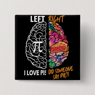 Left Brain Right Brain Pi 15 Cm Square Badge