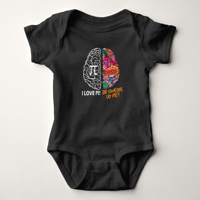 Left Brain Right Brain Pi Baby Bodysuit (Front)