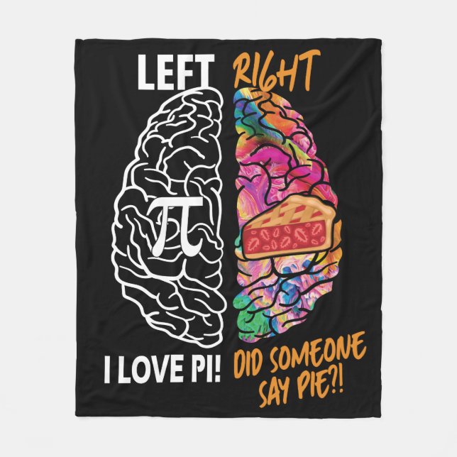 Left Brain Right Brain Pi Fleece Blanket (Front)