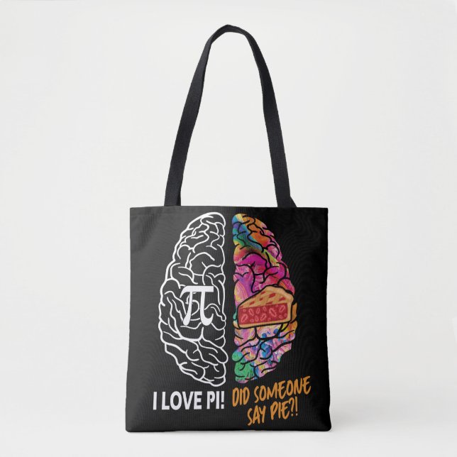 Left Brain Right Brain Pi Tote Bag (Front)