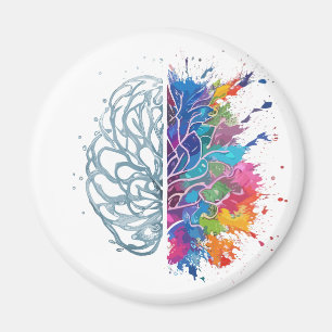 Left Brain vs Right Brain Creative Artwork Magnet