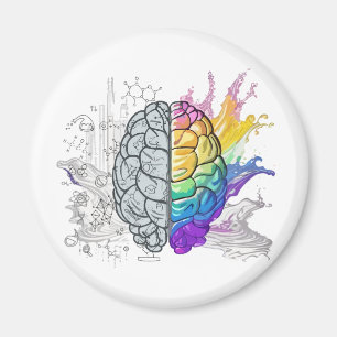 Left Brain vs Right Brain Creative Artwork Magnet