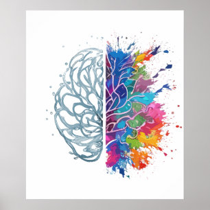 Left Brain vs Right Brain Creative Artwork Poster