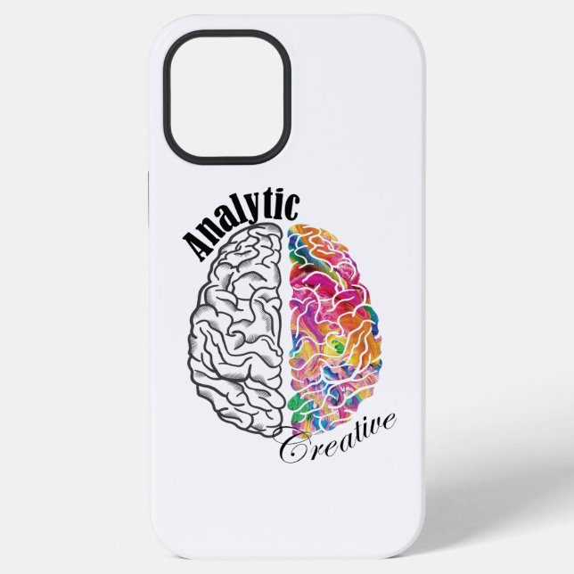 Left Brained Right Brained Analytic Creative Brain iPhone Case (Back)