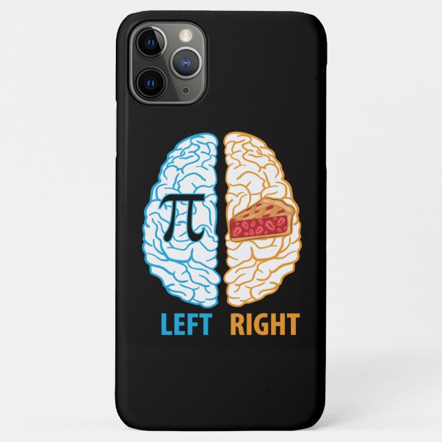 Left Brained Right Brained Funny Pi Case-Mate iPhone Case (Back)