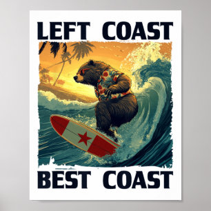 Left Coast, Best Coast Speech With Cool Surfing Be Poster
