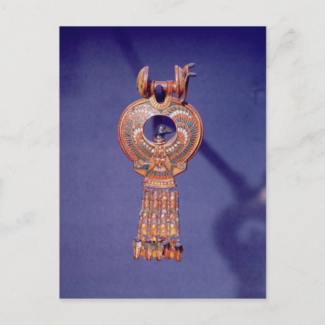 Left earring from a pair earrings with a postcard (Front)