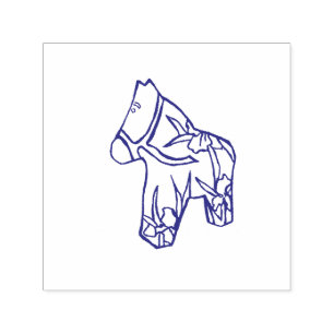 left Facing Iris Horse Self Inking Stamp