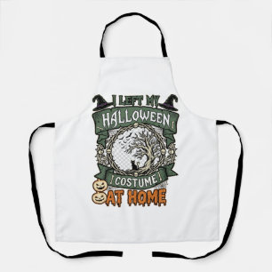 Left Halloween Costume Home Tree Cat Pumpkins_1 Apron
