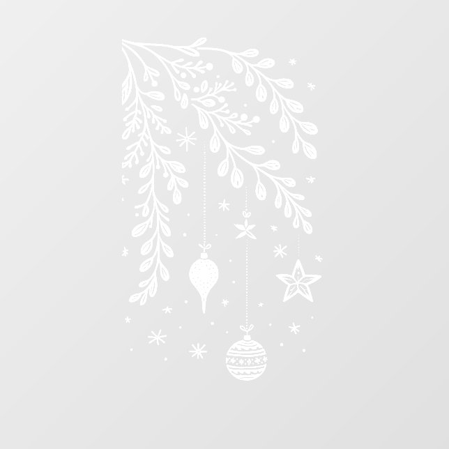 Left Hand Corner Merry Mistletoe Window Cling (Sheet)