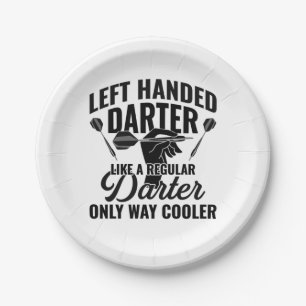 Left Handed Darter Paper Plate