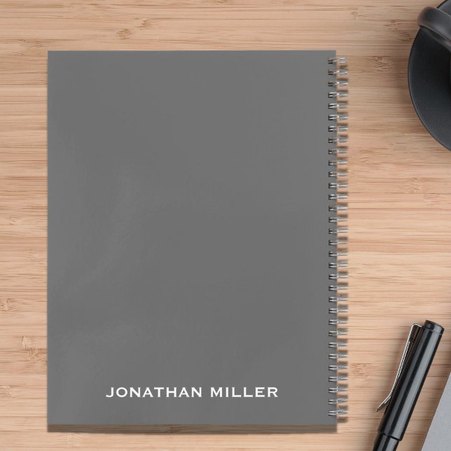 Left-Handed Grey Personalised Name Notebook (Creator Uploaded)