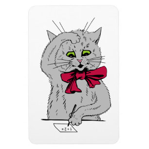 Left Handed Math Cat Magnet