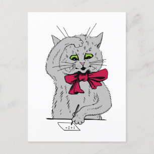 Left Handed Math Cat Postcard