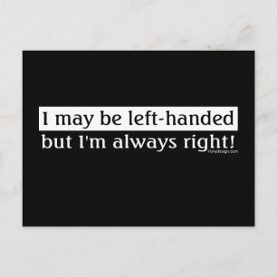 Left-handed people postcard