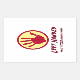 Left Handed Super Power Rectangular Sticker