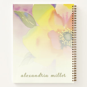 Left-Handed Watercolor Floral Spiral Notebook