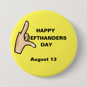 Left Handers Day Hand Button