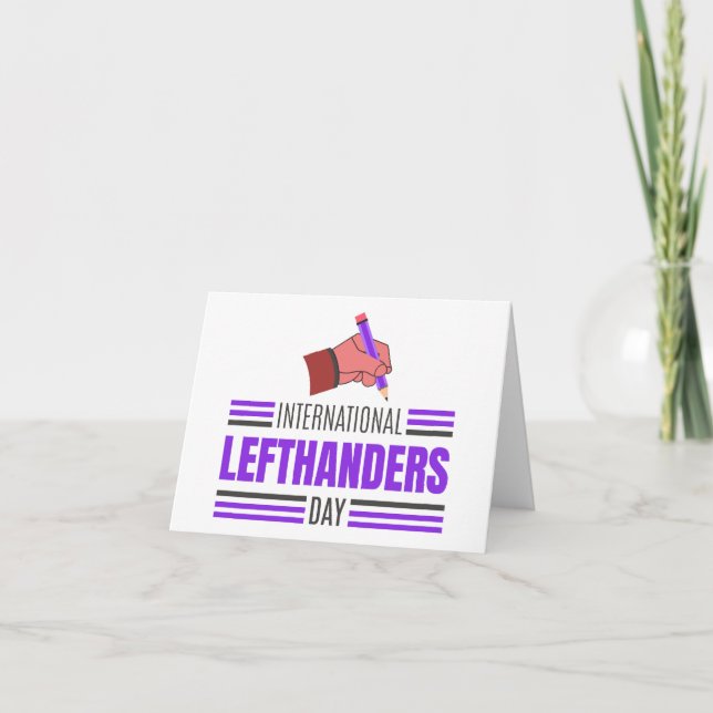 Left Handers Day Holiday Card (Front)