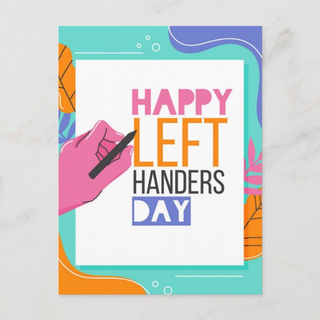 Left Handers Day Postcard (Front)