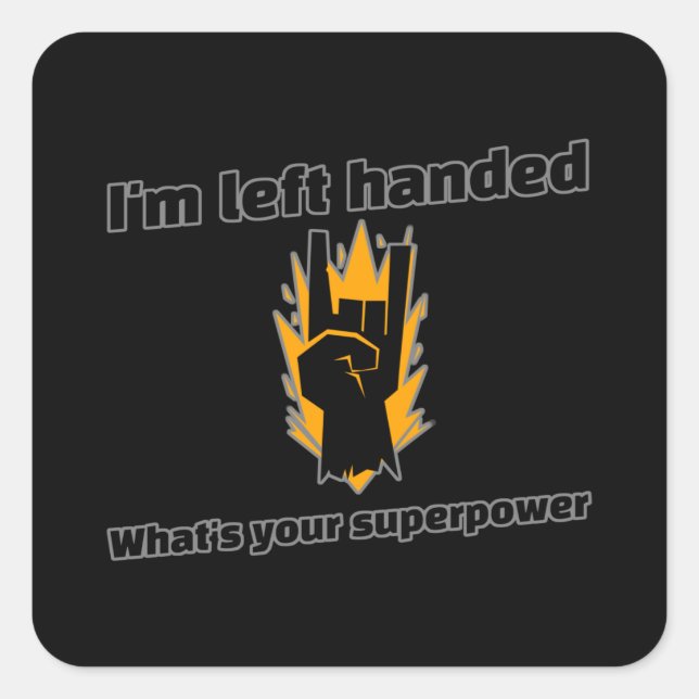 Left handers day square sticker (Front)