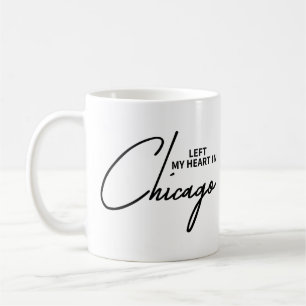 Left My Heart In Chicago Illinois Skyline Souvenir Coffee Mug