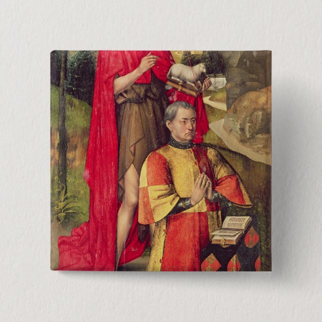 Left panel, from the main altar polyptych 15 cm square badge (Front)