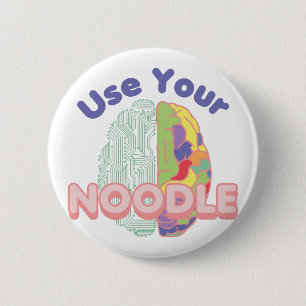 Left & Right Brain 6 Cm Round Badge