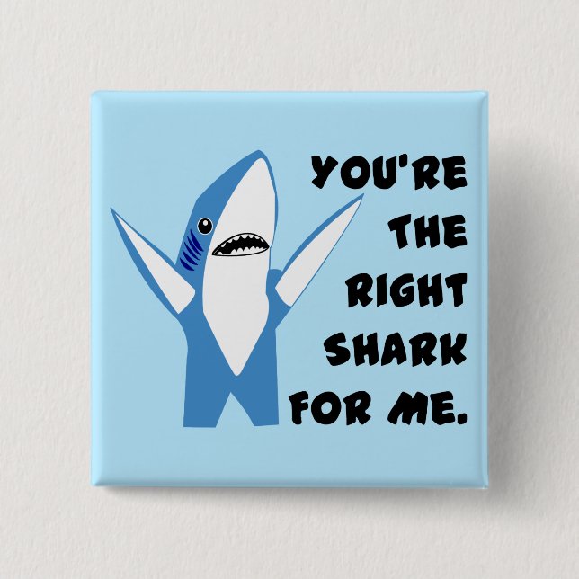 Left Shark Dancing Valentine 15 Cm Square Badge (Front)