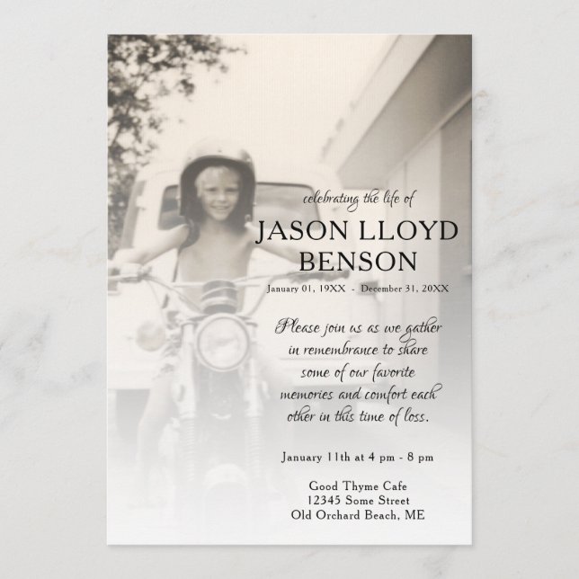 left side photo memorial card (Front)